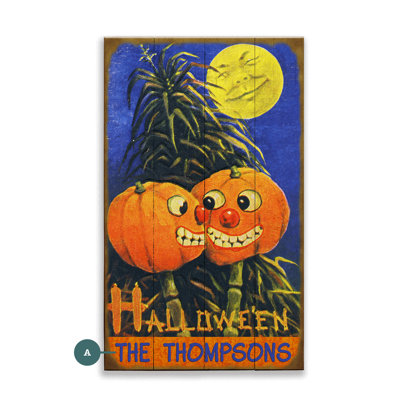 Two Pumpkins for Halloween - Wood & Metal Wall Art