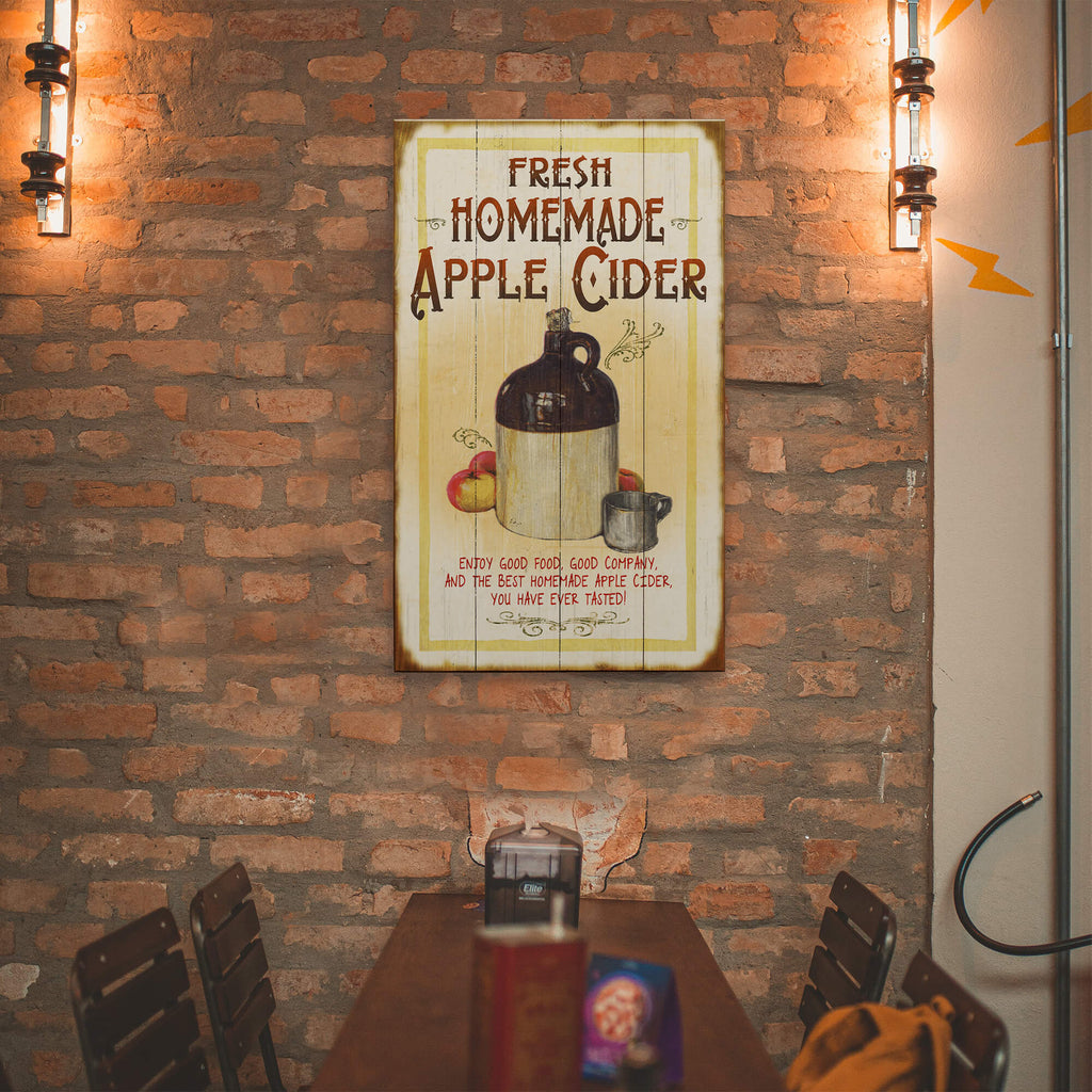 Homemade Apple Cider - Wood & Metal Wall Art