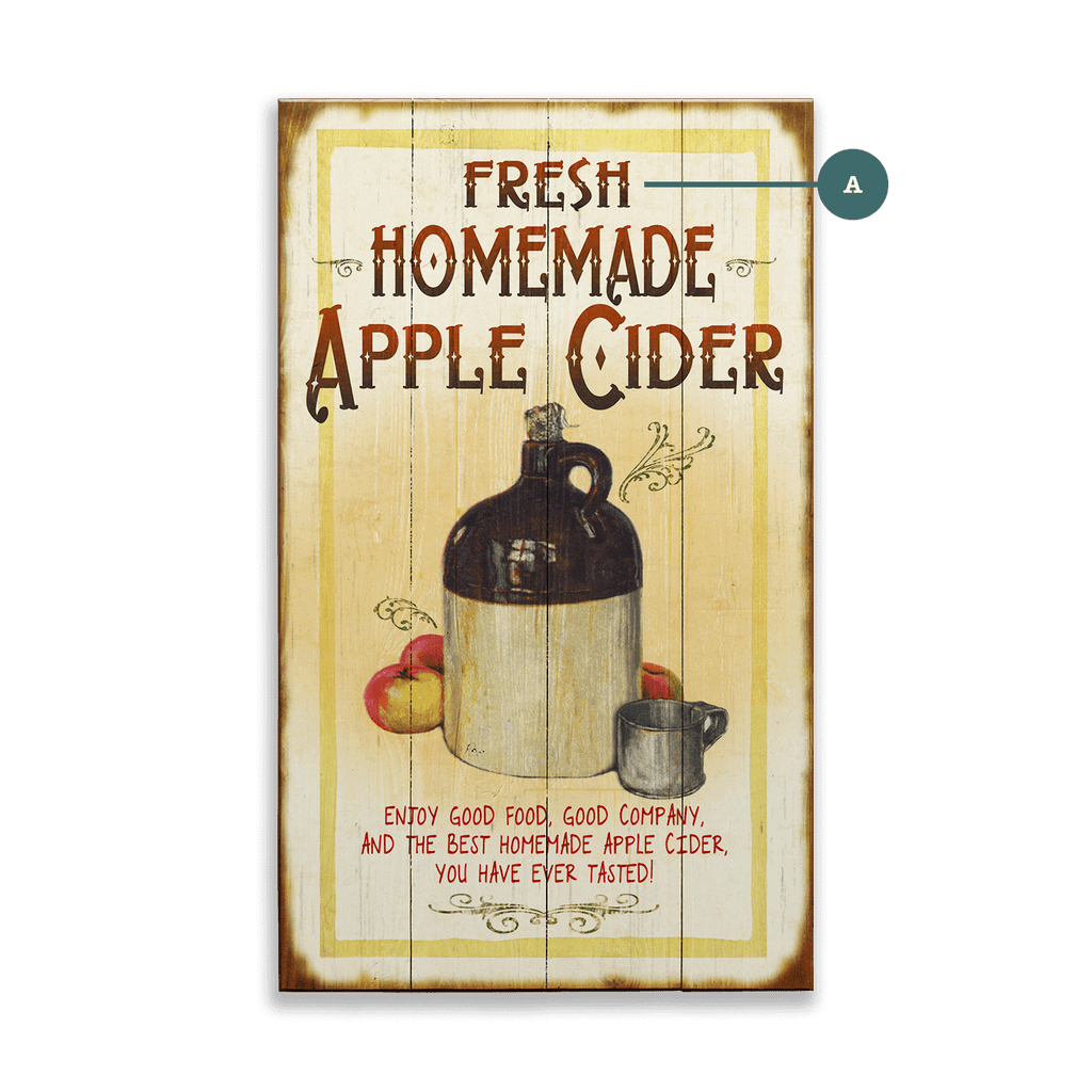 Homemade Apple Cider - Wood & Metal Wall Art