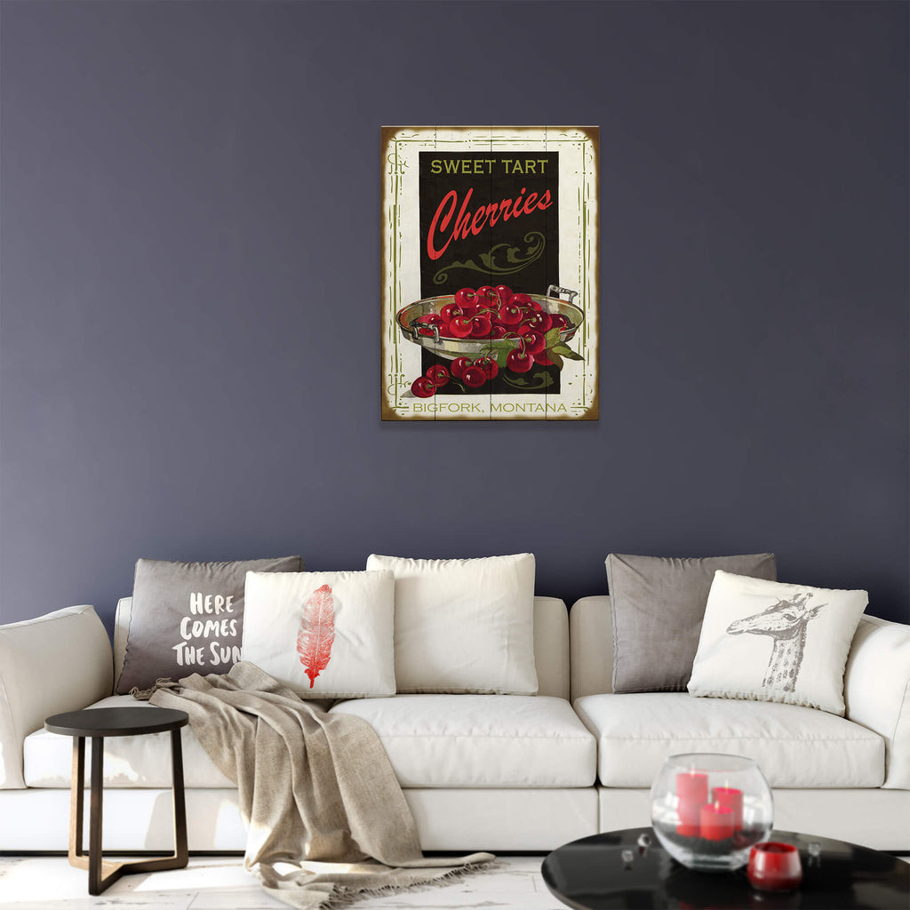 Sweet Tart Cherries - Wood & Metal Wall Art