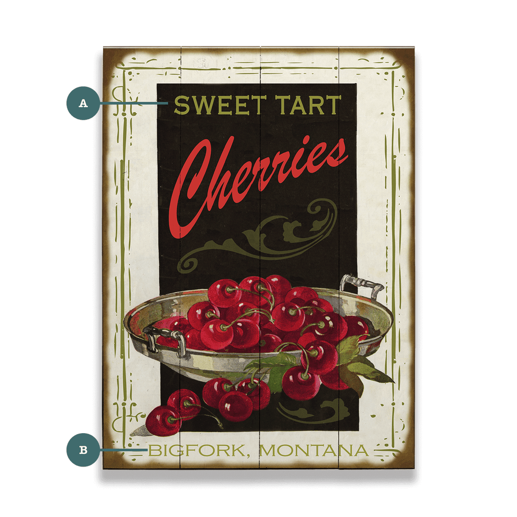 Sweet Tart Cherries - Wood & Metal Wall Art