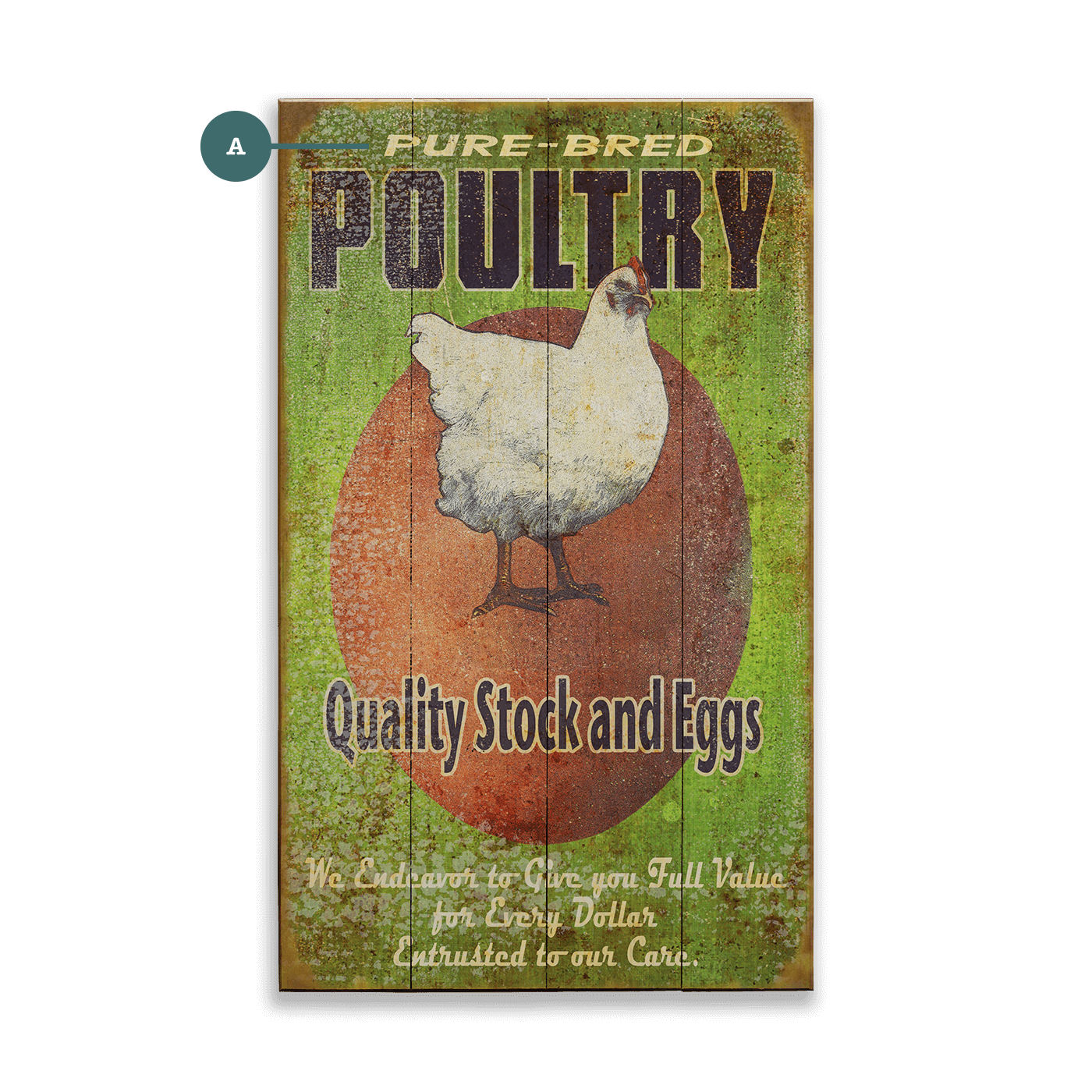 Quality Poultry Stock and Eggs - Wood & Metal Wall Art