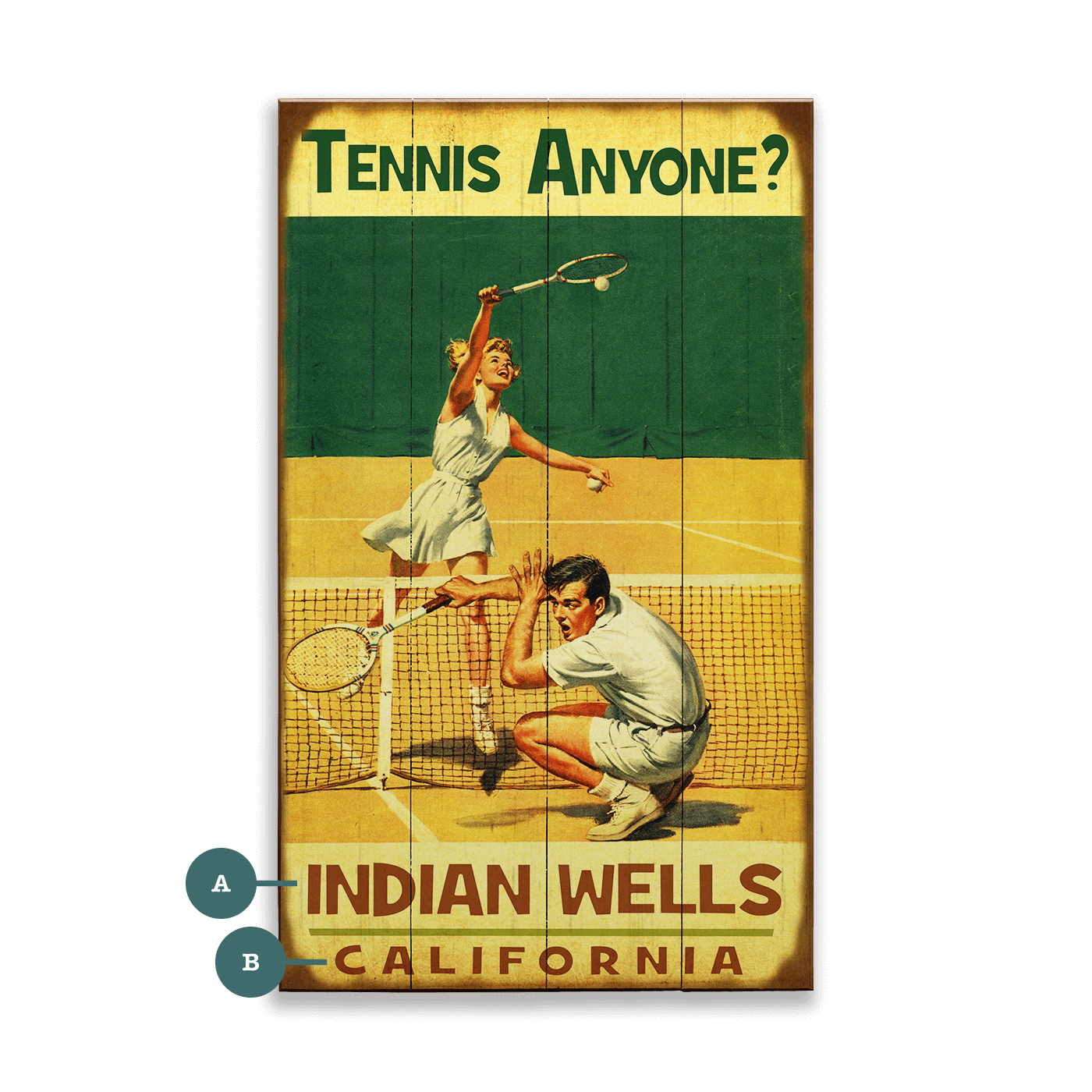 Tennis Anyone? - Wood & Metal Wall Art