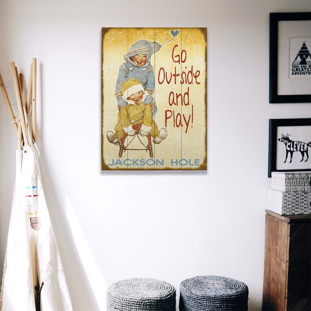 Go Outside and Play! - Wood & Metal Wall Art