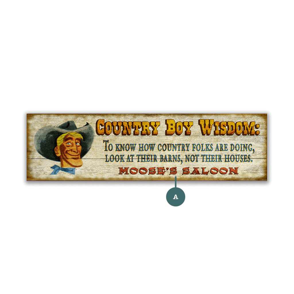 Country Boy Wisdom - Wood & Metal Wall Art