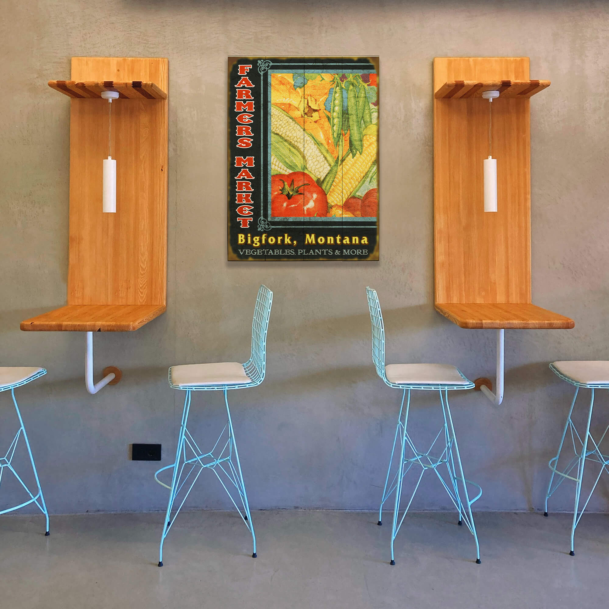 Bountiful Farmer's Market: Personalized - Wood & Metal Wall Art