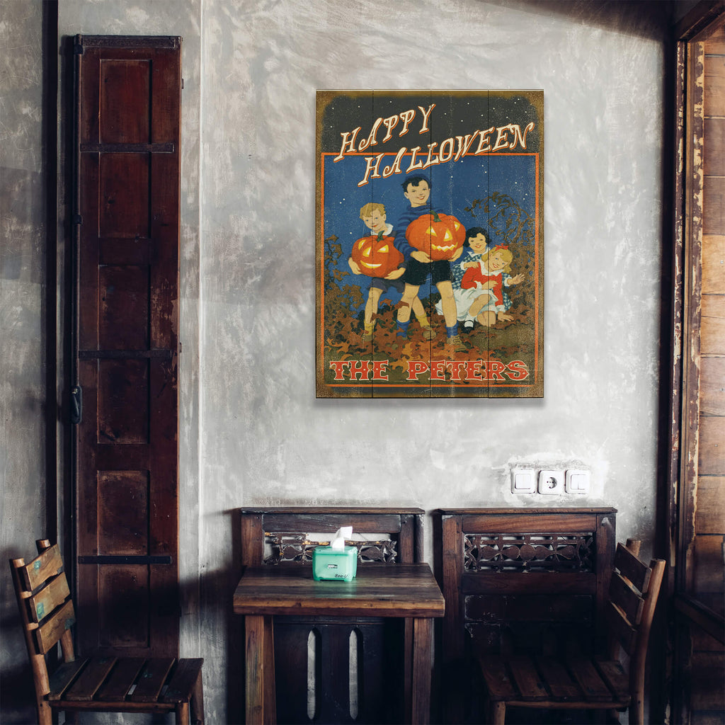 Happy Halloween, Pumpkin Parade - Wood & Metal Wall Art