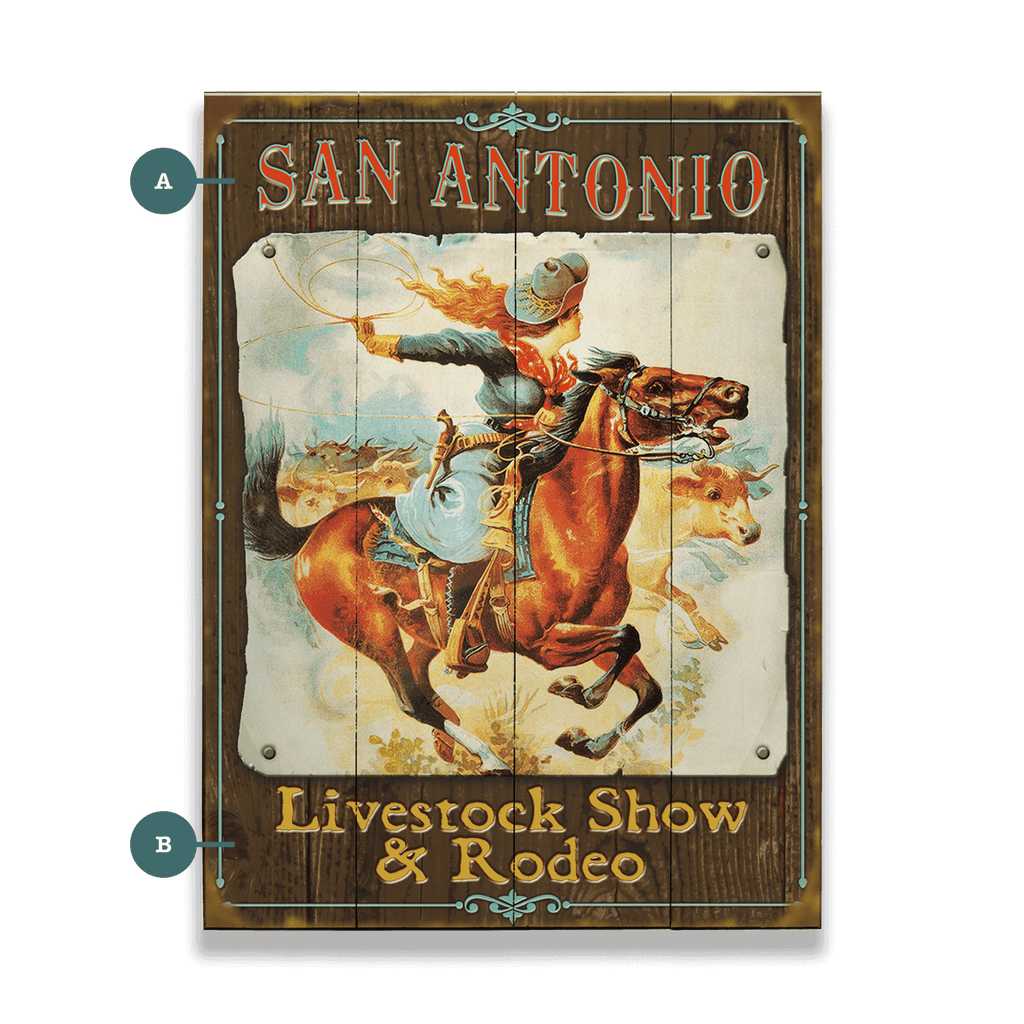 Roping Cowgirl - Wood & Metal Wall Art