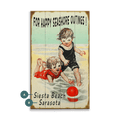 Happy Seashore Outings - Wood & Metal Wall Art
