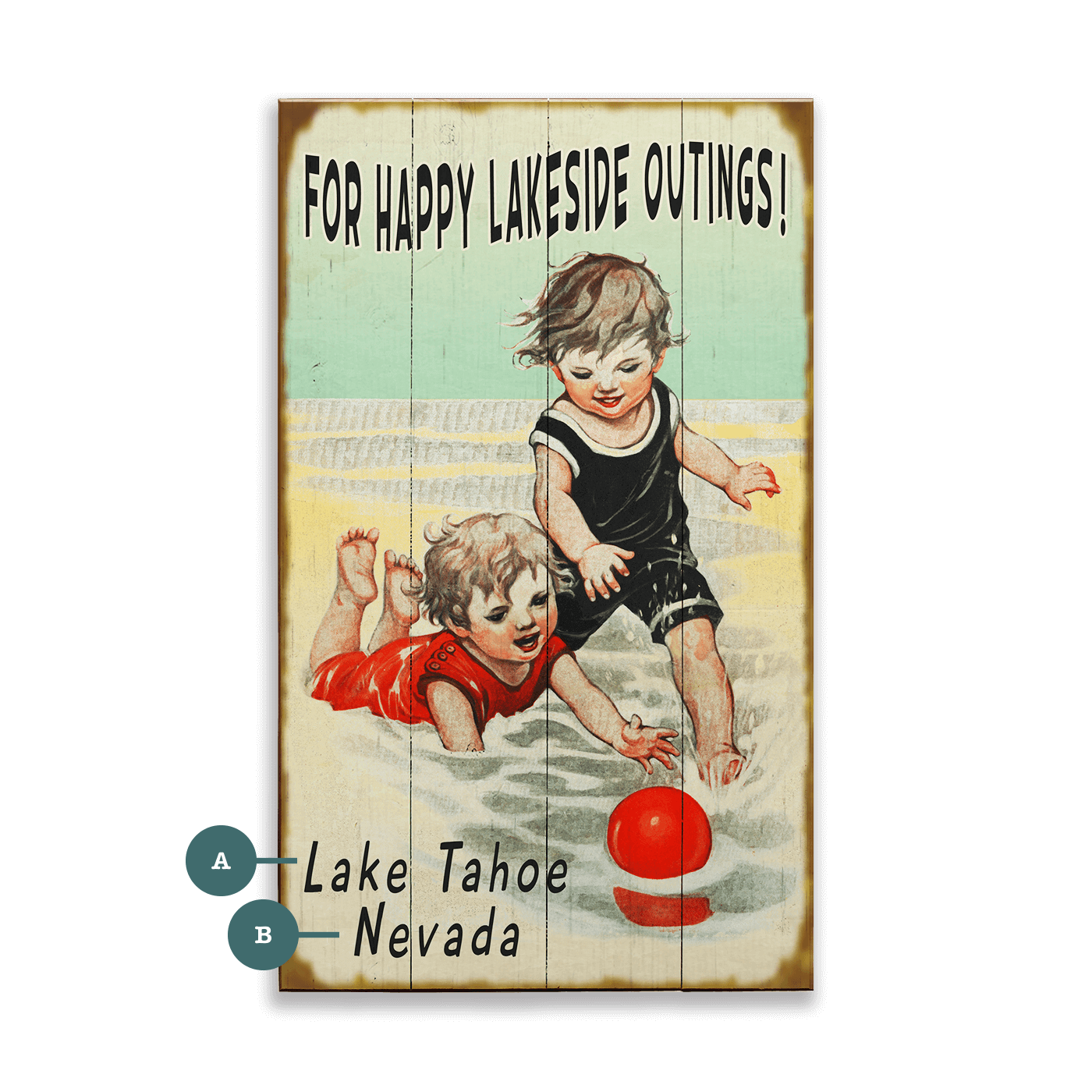 Happy Lakeside Outings - Wood & Metal Wall Art