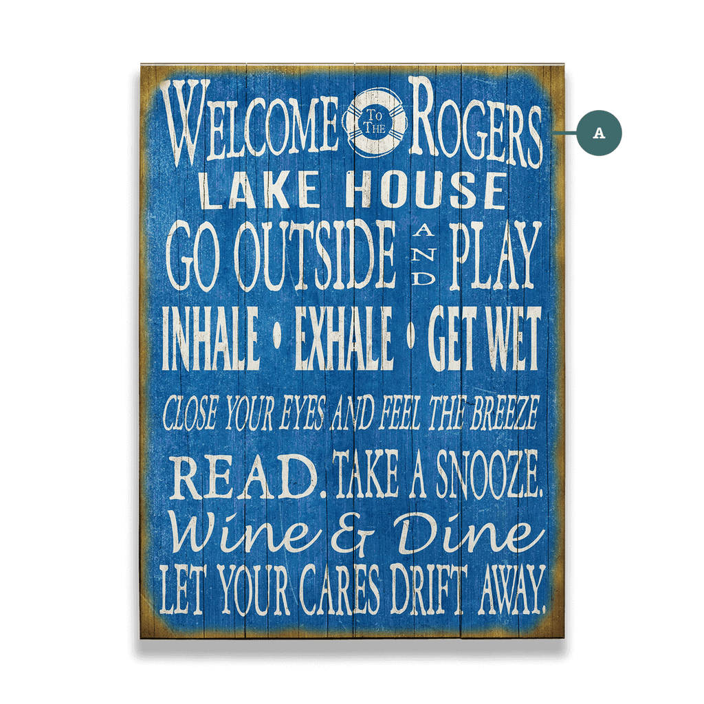 Welcome to the Lake House: Personalized - Wood & Metal Wall Art