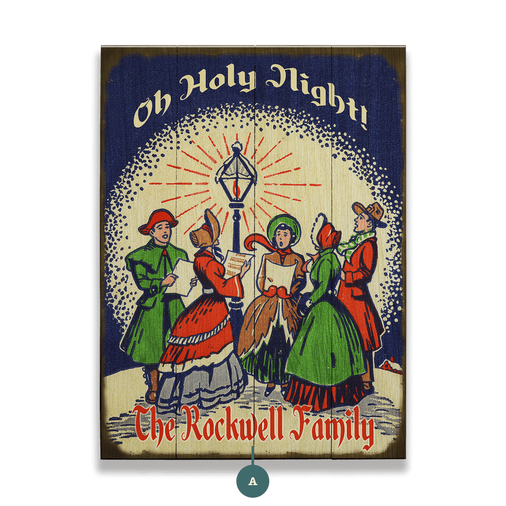 Oh Holy Night Carolers - Wood & Metal Wall Art