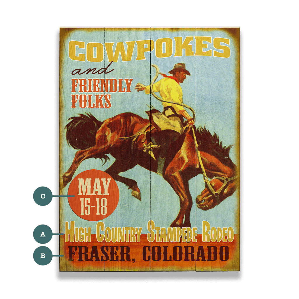 Cowpokes and Friendly Folks - Wood & Metal Wall Art