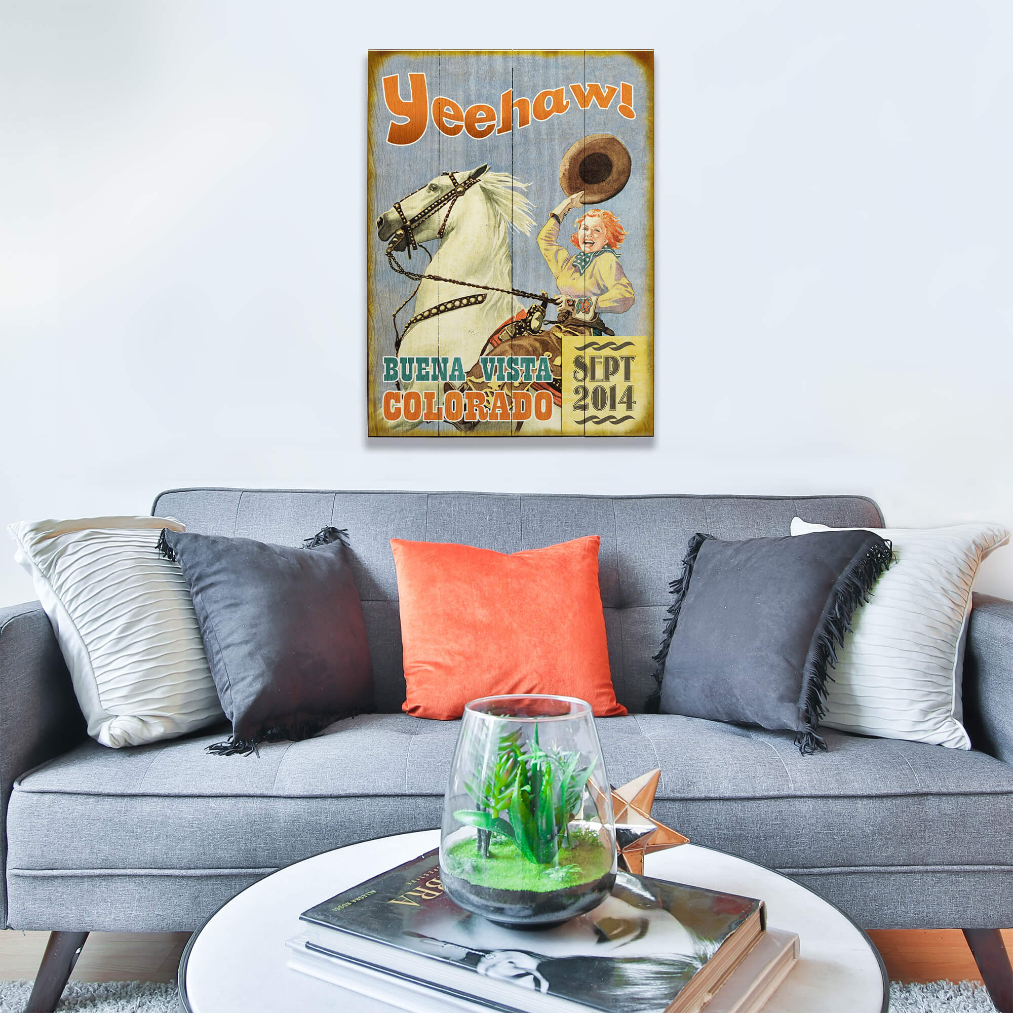Yeehaw Cowgirl - Wood & Metal Wall Art