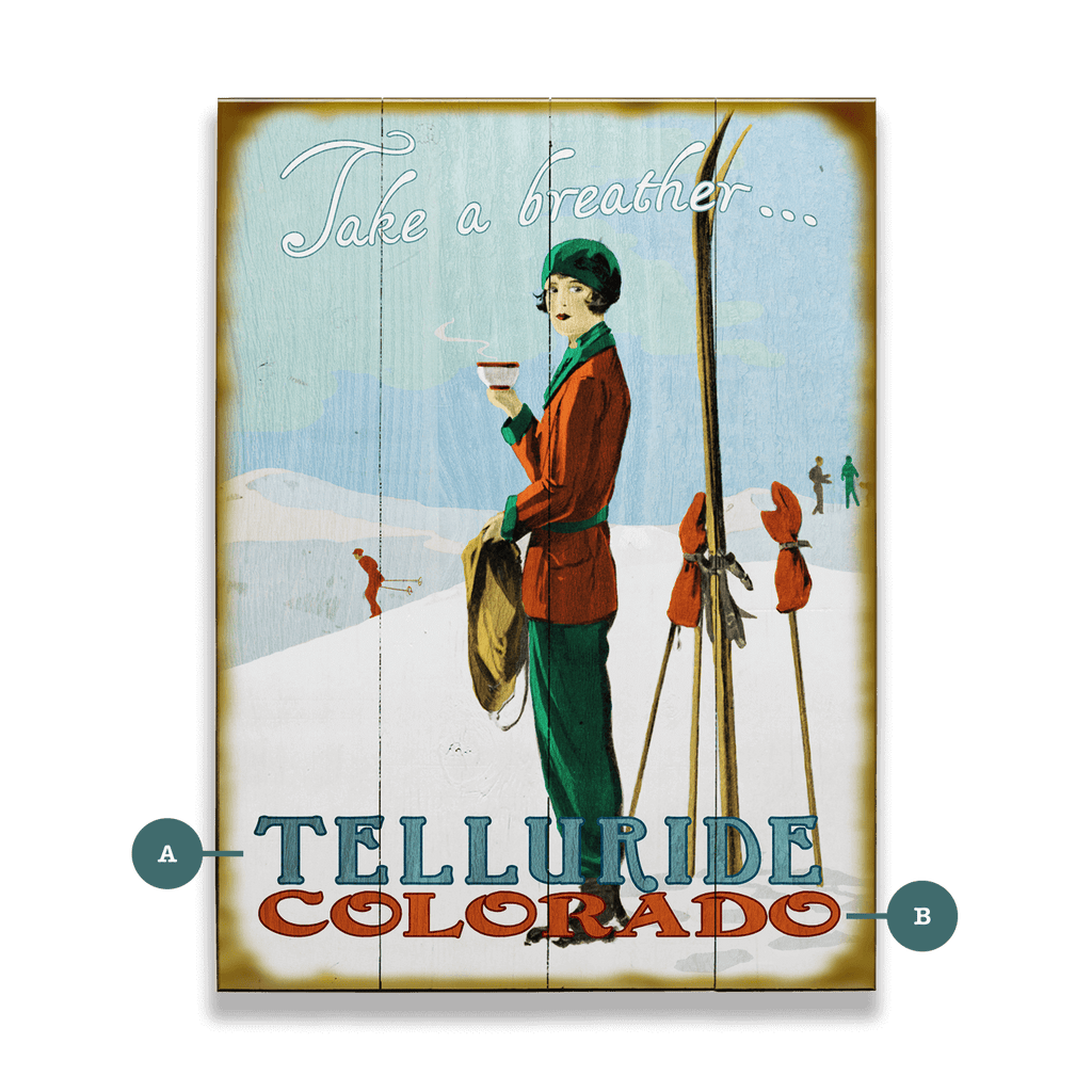 Take a Breather on the Slopes - Wood & Metal Wall Art