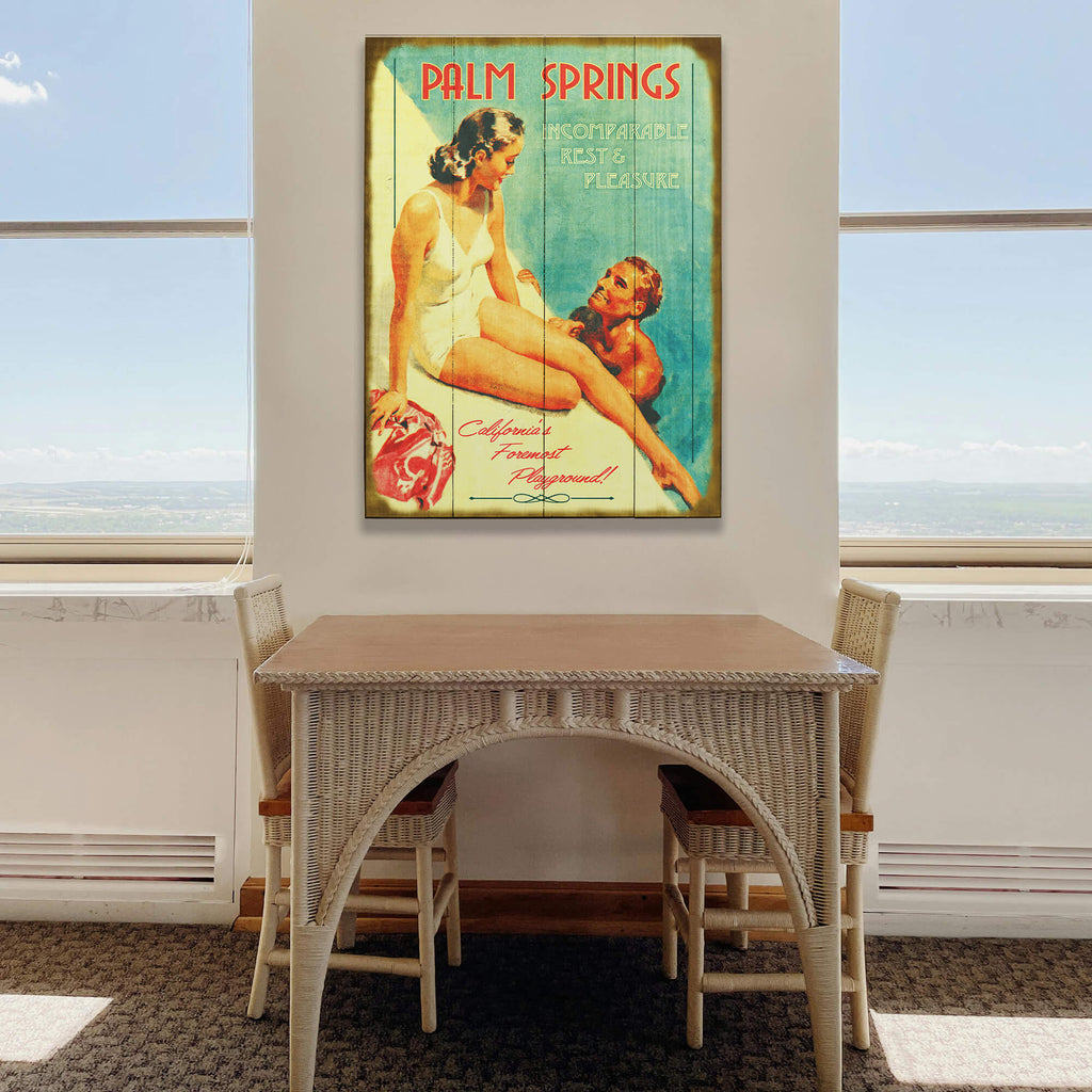 Palm Springs Rest and Pleasure - Wood & Metal Wall Art