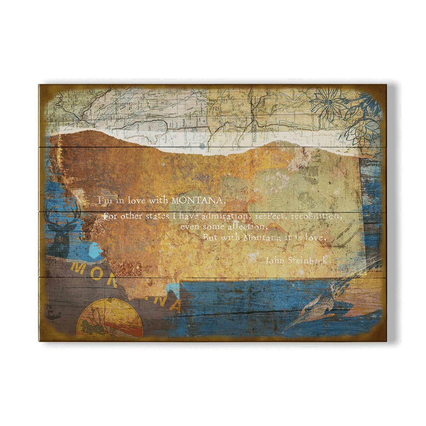 Sentimental States: Montana - Wood & Metal Wall Art