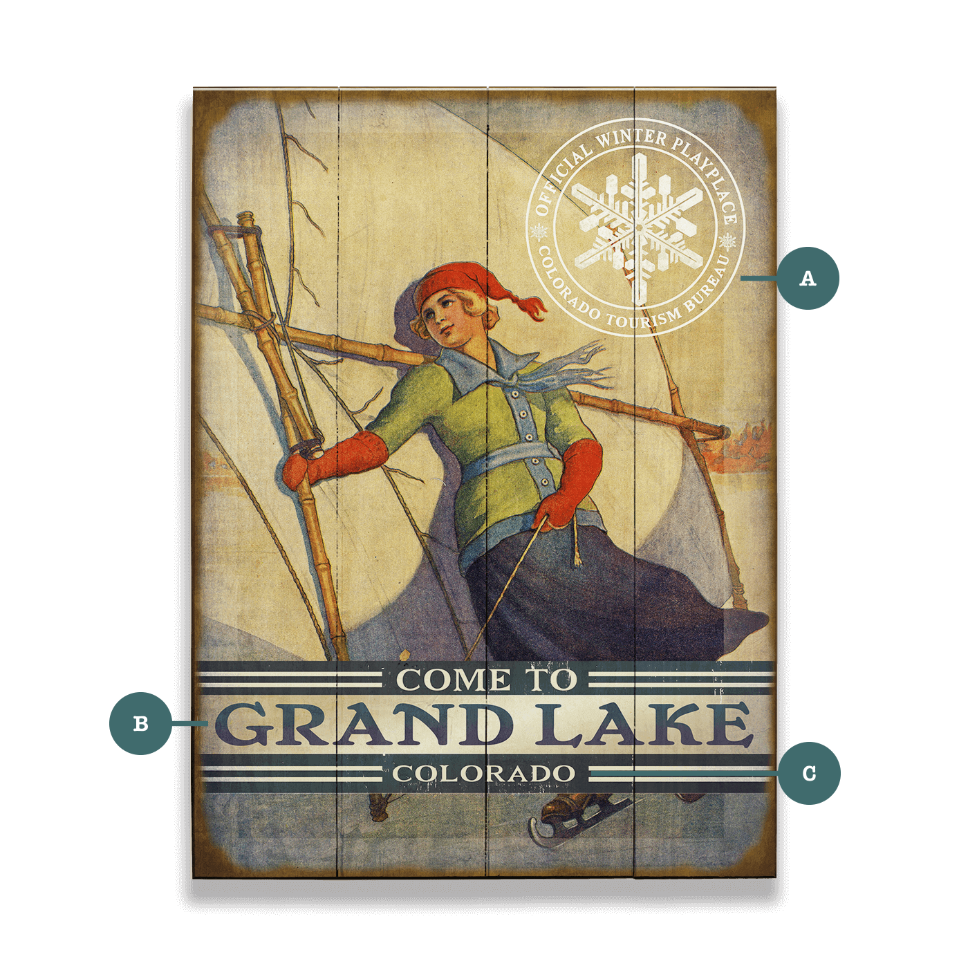Ice Sailing - Wood & Metal Wall Art