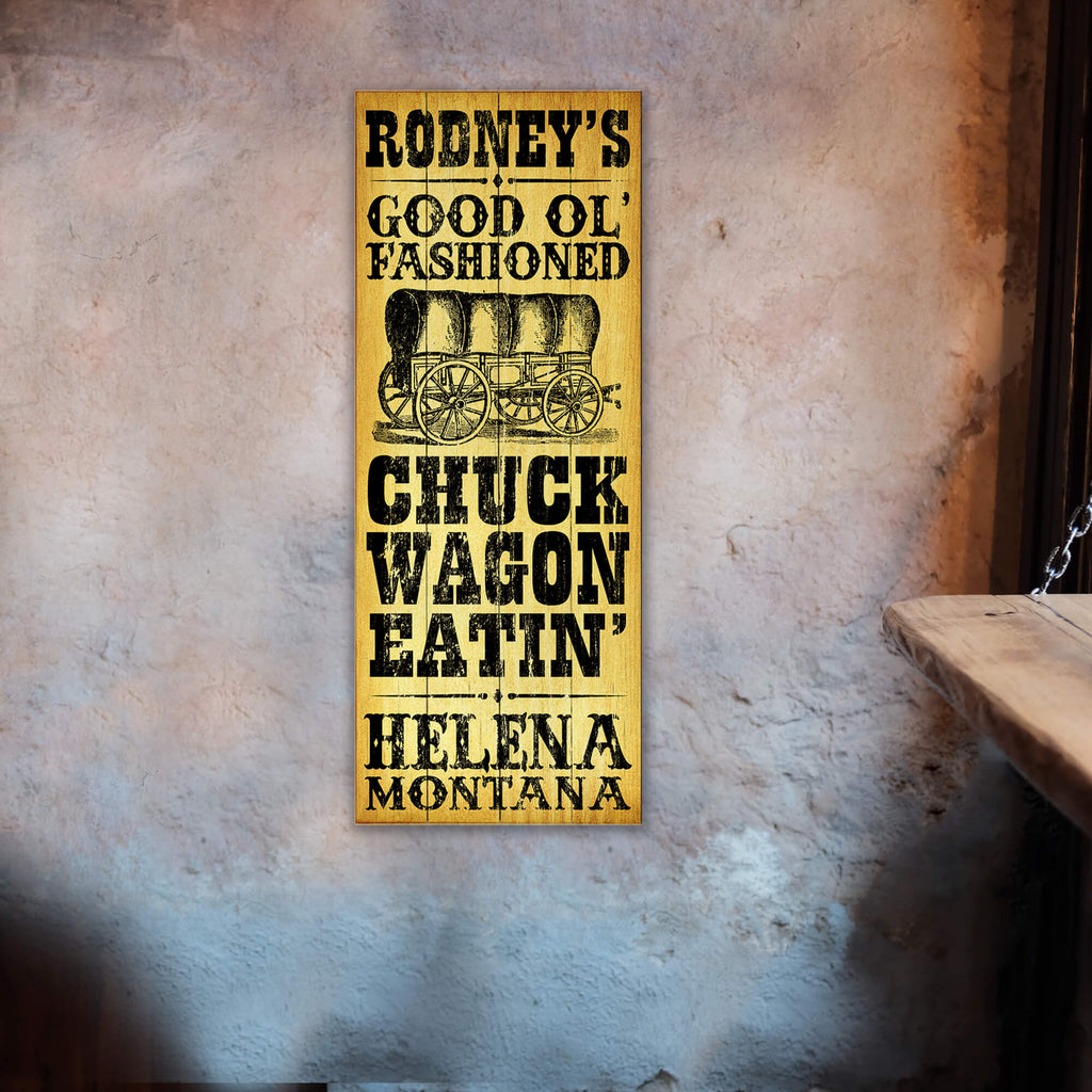Good Ol' Fashioned Chuck Wagon Eatin' - Wood & Metal Wall Art