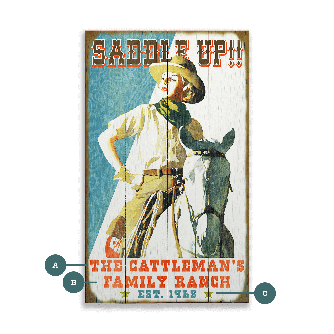 Saddle Up - Wood & Metal Wall Art