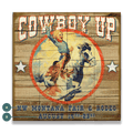 Cowboy Up - Wood & Metal Wall Art