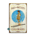 Ski the West! - Wood & Metal Wall Art