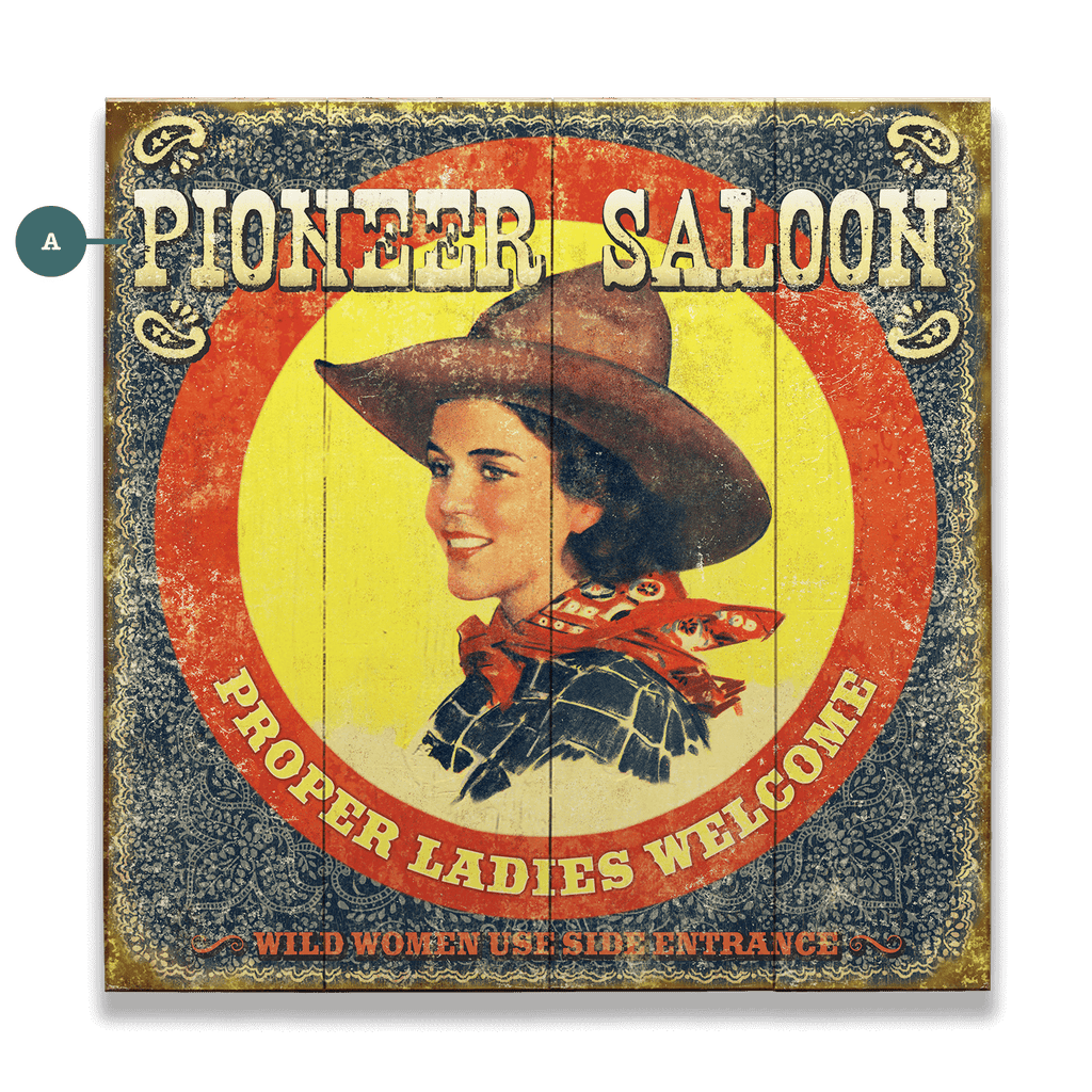 Proper Ladies Welcome - Wood & Metal Wall Art