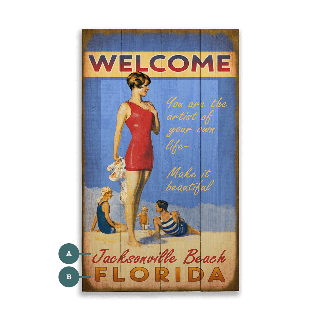 Seaside Greetings - Wood & Metal Wall Art