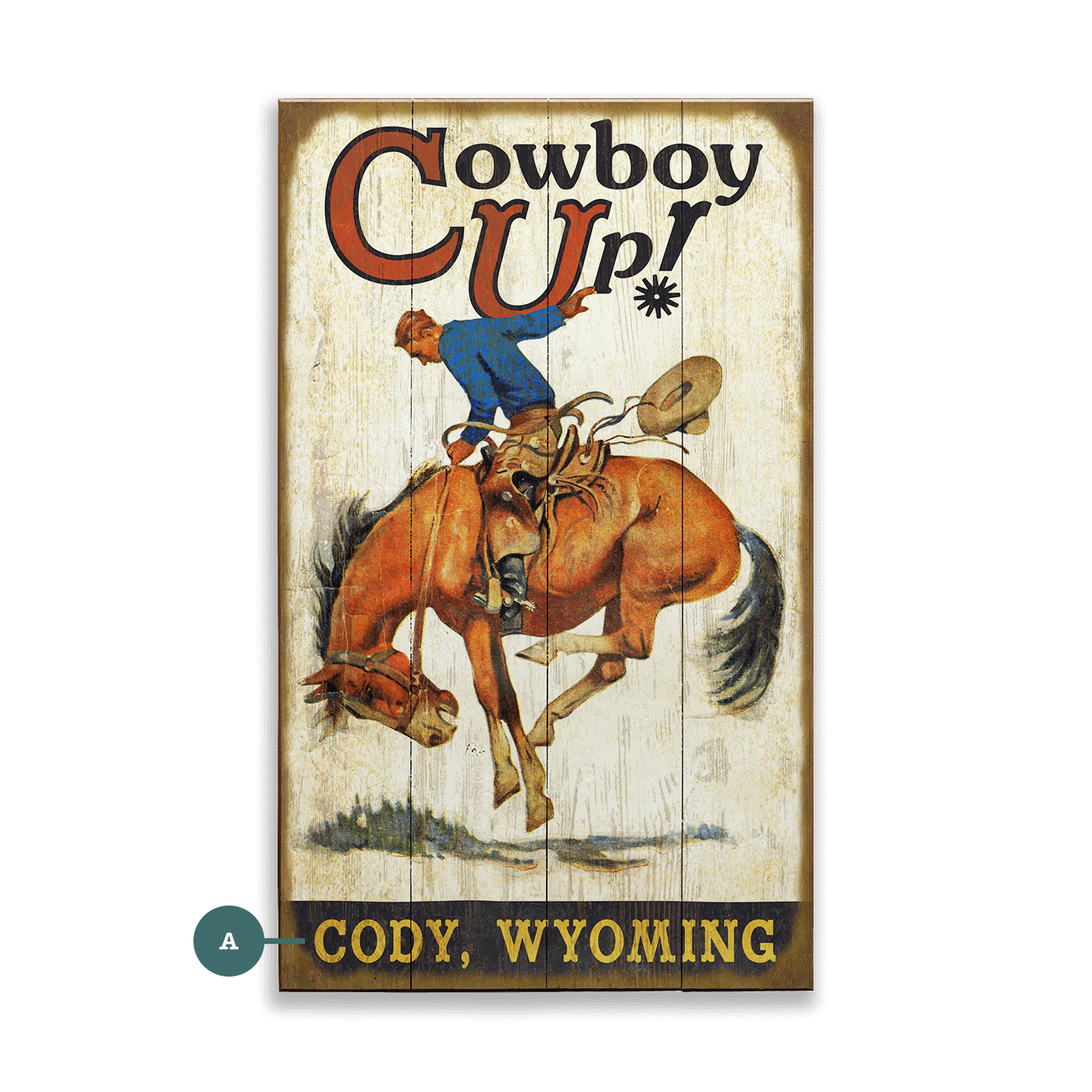 Cowboy Up: Personalized - Wood & Metal Wall Art