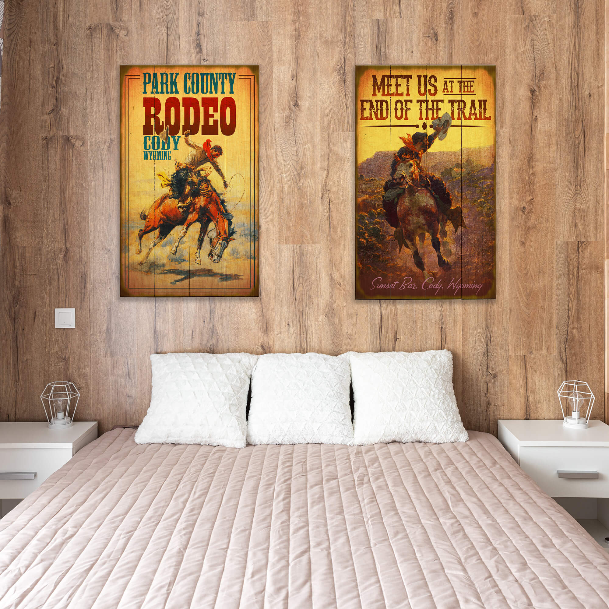 Rodeo Bronc Rider - Wood & Metal Wall Art
