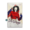 Winter Fashion Postcard: Red Hood - Wood & Metal Wall Art