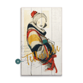 Winter Fashion Postcard: Color Block Coat - Wood & Metal Wall Art