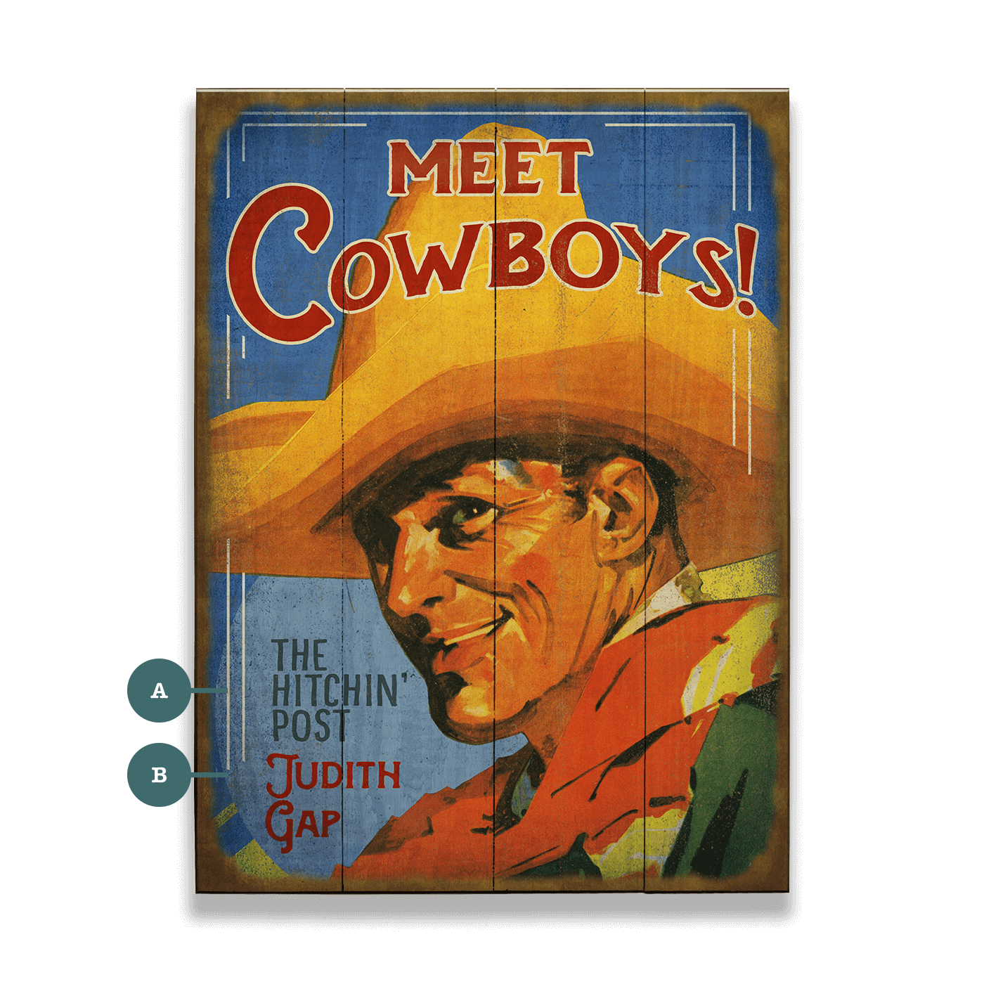 Meet Cowboys - Wood & Metal Wall Art