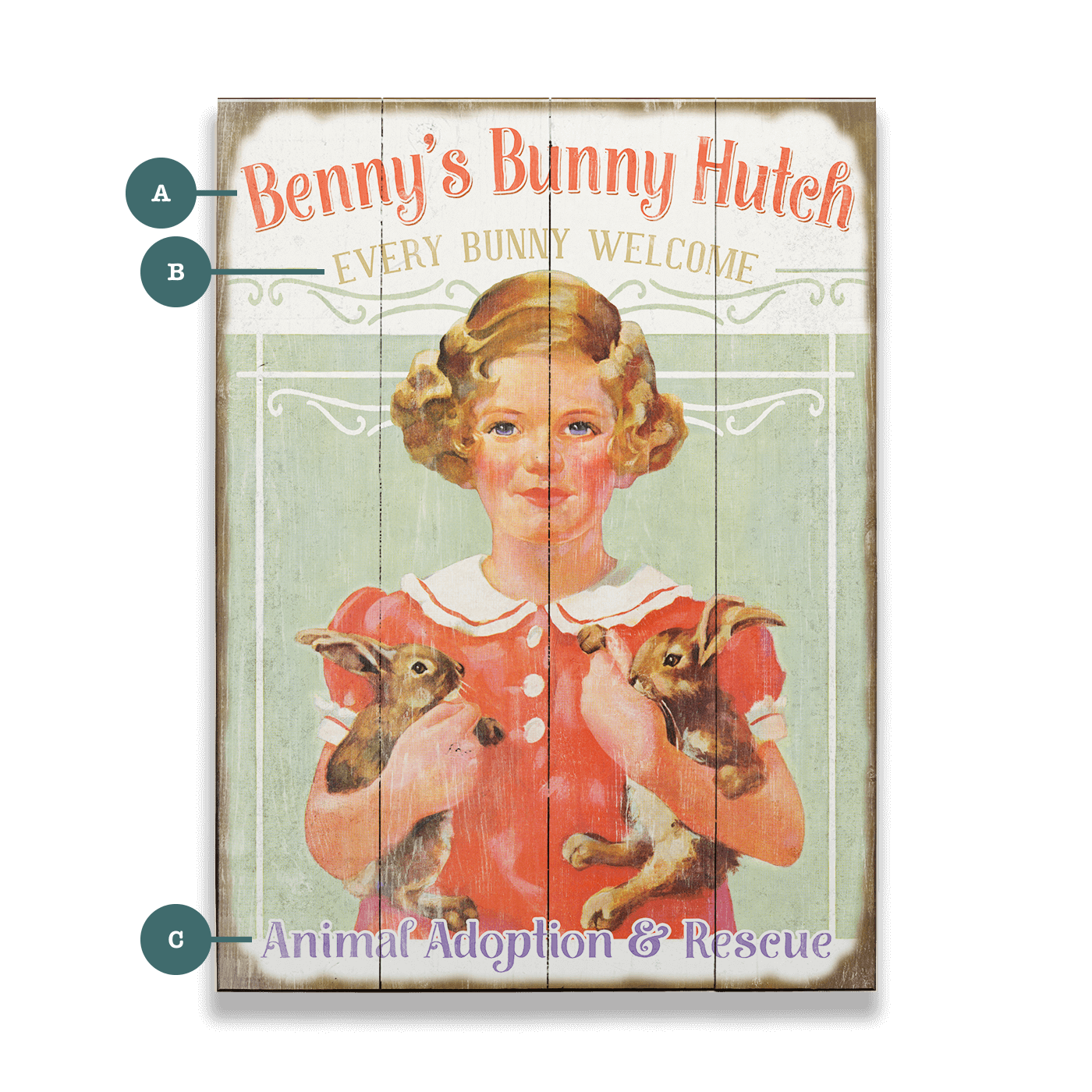 Every Bunny Welcome - Wood & Metal Wall Art