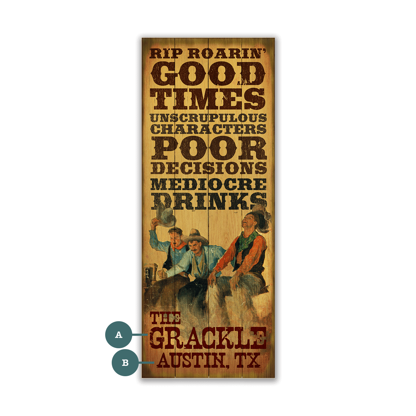 Rip Roarin' Good Times - Wood & Metal Wall Art
