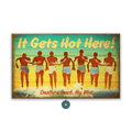 It Gets Hot Here! Vintage Beach Sign - Wood & Metal Wall Art