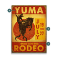 Yellow and Red Rodeo Sign - Wood & Metal Wall Art