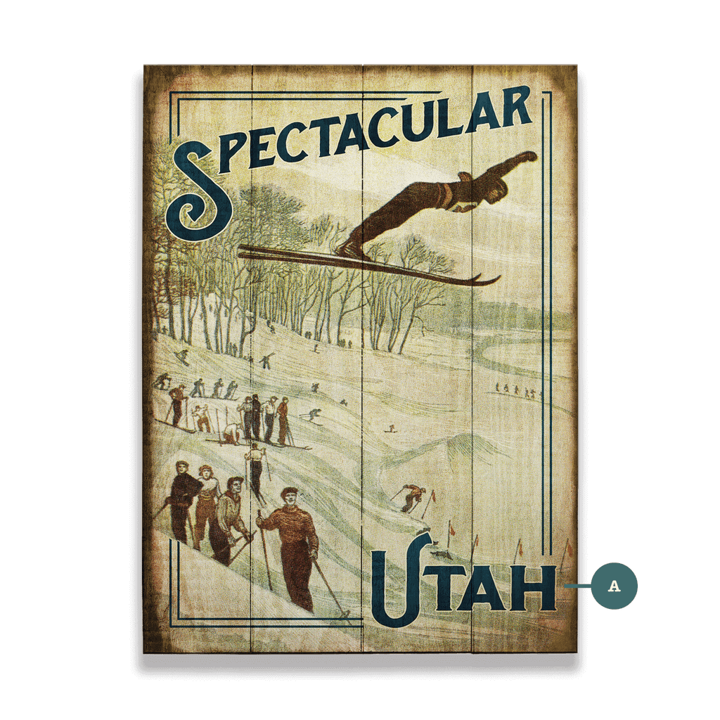 Spectacular Ski Jumper - Wood & Metal Wall Art