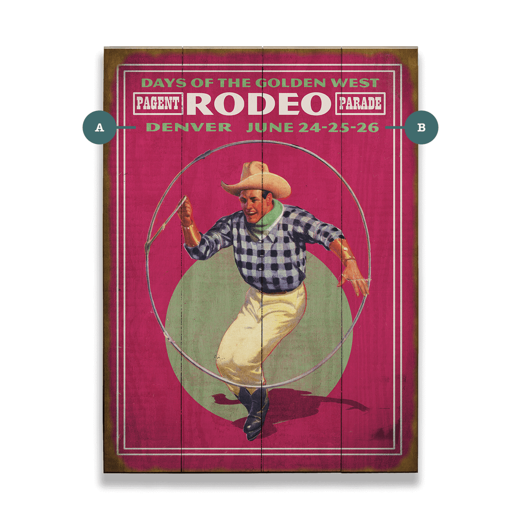Days of the Golden West Rodeo - Wood & Metal Wall Art