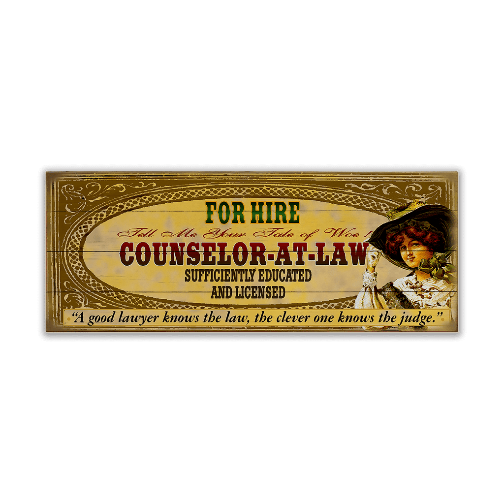 Legal Office - Counselor-at-Law: Female (Generic) - Wood & Metal Wall Art