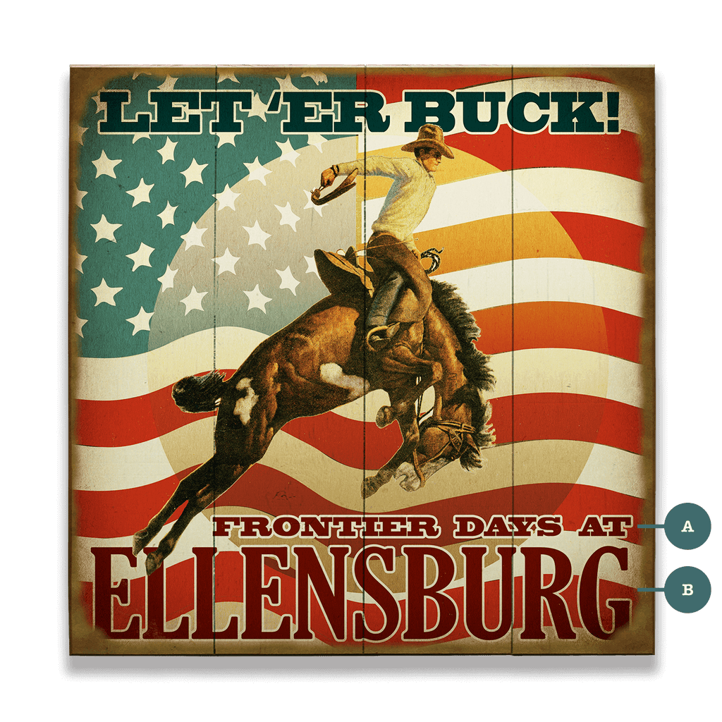 Let 'Er Buck - Wood & Metal Wall Art