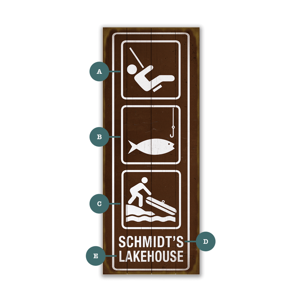 Recreational Activity Sign - Wood & Metal Wall Art