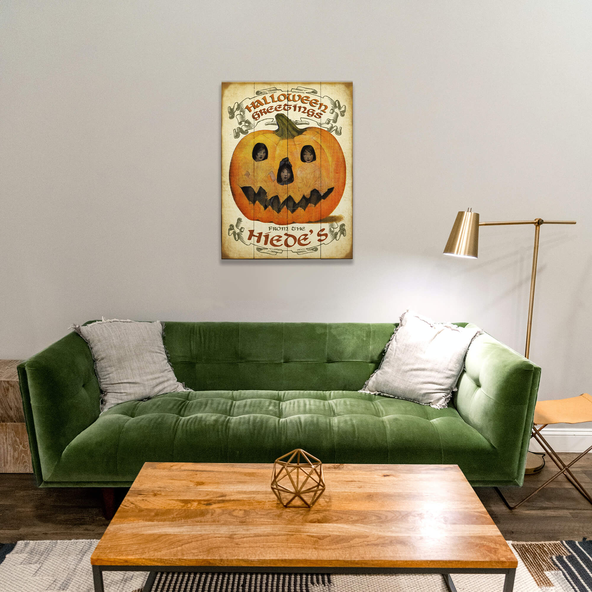 Halloween Greetings Jack-o-Lantern - Wood & Metal Wall Art
