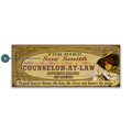 Legal Office - Counselor-at-Law: Female (Personalized) - Wood & Metal Wall Art