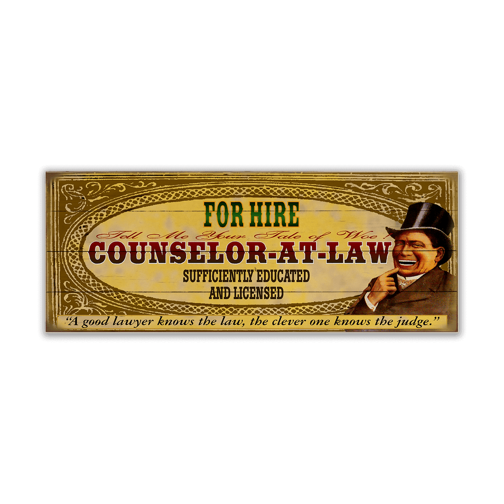 Legal Office - Counselor-at-Law: Male (Generic) - Wood & Metal Wall Art