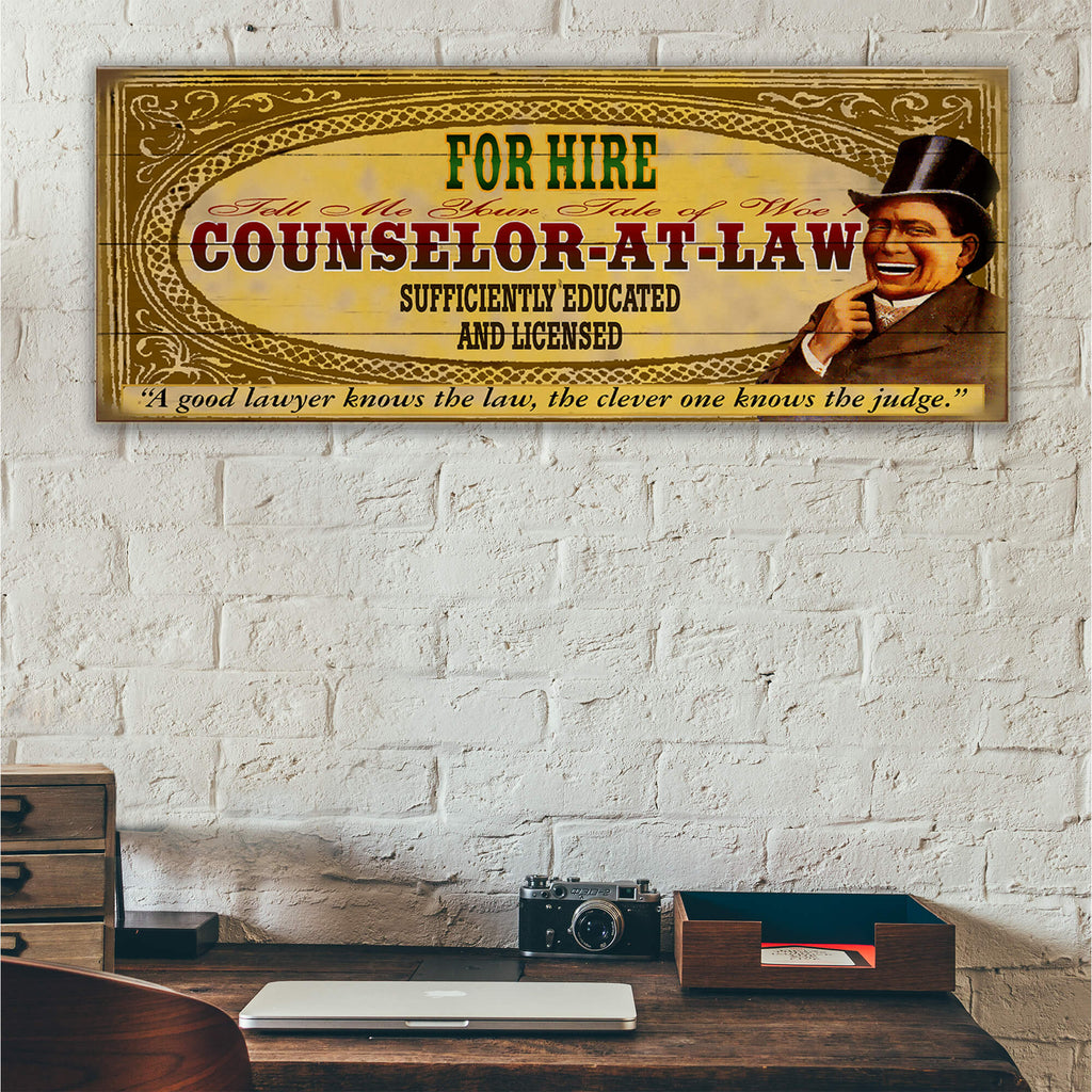 Legal Office - Counselor-at-Law: Male (Generic) - Wood & Metal Wall Art