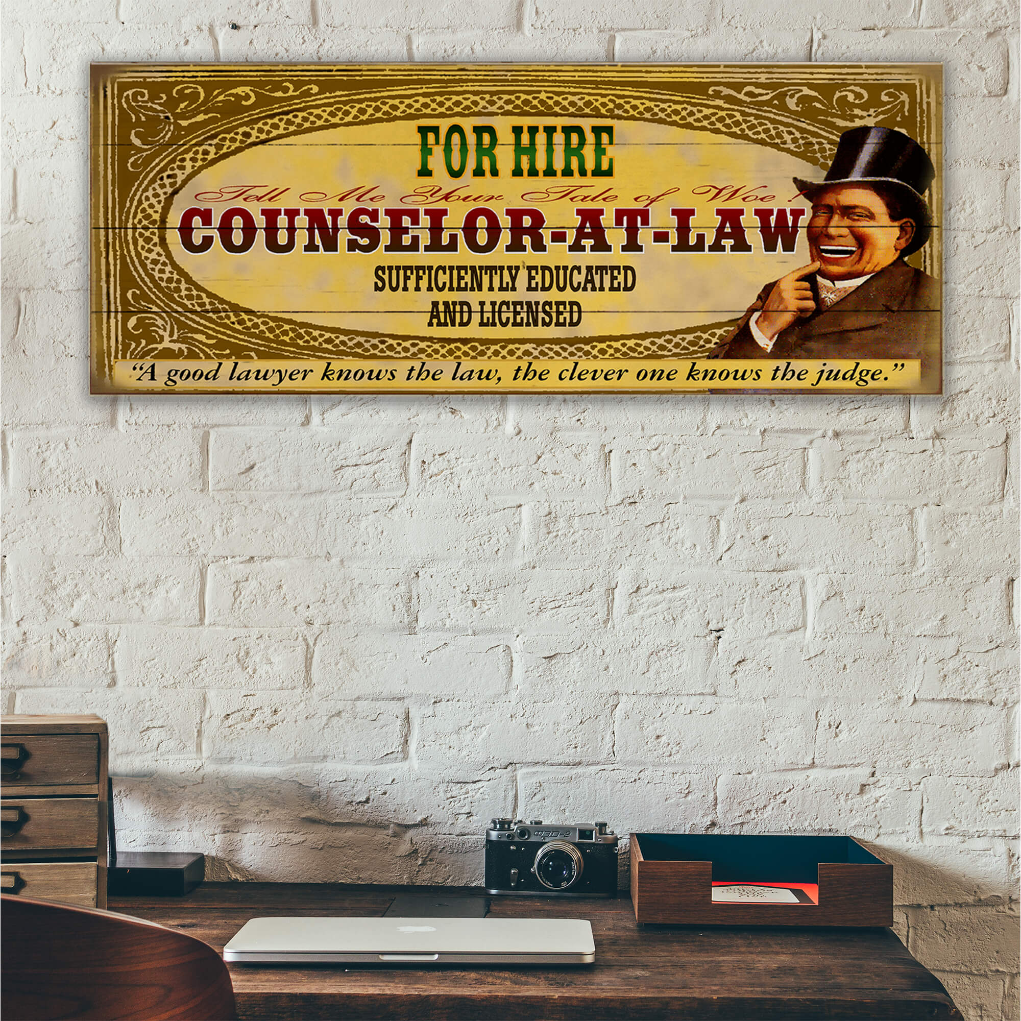 Legal Office - Counselor-at-Law: Male (Generic) - Wood & Metal Wall Art