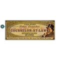 Legal Office - Counselor-at-Law: Male (Personalized) - Wood & Metal Wall Art