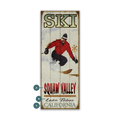 Mountain Momentum: Male Skier - Wood & Metal Wall Art