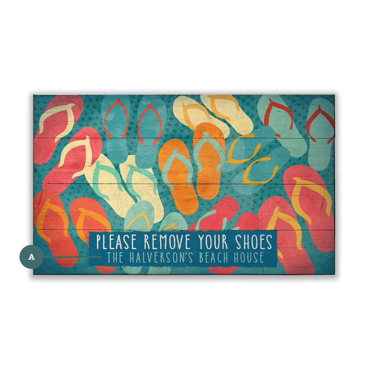 Please Remove Your Flip Flops: Personalized - Wood & Metal Wall Art